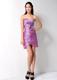 Mini-length Prom Dress Decorated with Ruching and Handle Flowers