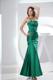 Ankle Length Ruched Strapless Trumpet Prom Dresses For Lady