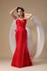 Ruching Sweetheart Dress for Prom in Red with a Big Bowknot on The Back
