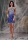 Sheath Scoop Mini-Length Prom Dress With Big and Shining Diamonds