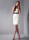 Mini-length Ruching Dress for Prom in White Decorated with Black Sash