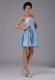 Two-toned Blue Mini-length Junior Bridesmaid Dress for Summer