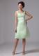 A-line Apple Green Knee-length Bridesmaid Dress with Straps