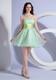 Apple Green Beading Decorate Waist Strapless Short Cocktail Dress