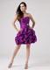 Luxurious Purple Strapless Beaded and Ruched 2013 Cocktail Dresses