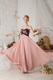 Empire Peach Pleated 2013 Cocktail Dresses Pink with Black Lace