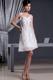 Cheap Straps Beading and Mini-length White Short PromCocktail Dress