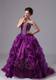 Eggplant Purple Sweep Train Quinceanera Dress with Pick Ups and Embroidery