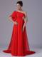One Shoulder Empire Beading Red Watteau 2013 Celebrity Dress