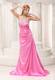 Pink Beaded Decorate Bust Ruched Bodice Brush Train 2013 Celebrity Dress