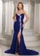 Mermaid Royal Blue Sweetheart Ruched and Appliques Prom Dress For Evening