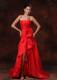 High Slit Column Strapless Celebrity Brush / Sweep Train Ruched 2013 Prom Dress