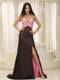 High-Slit Straps Beaded Decorate Bust Ruched 2013 Celebrity Dress