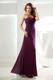 Ruched One Shoulder Eggplant Purple Column Bridemaid Dress