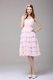 Cute Princess Baby Pink V-neck Ruffled Layers and Ruching Evening Dress