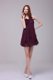 Dark Purple Strapless Hand Made Flower Short Evening Dress