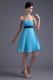 Empire Strapless Chiffon Aqua Blue Knee-length Evening Dress