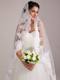 Pretty Round Shape Wedding Bridal Bouquet With White Rose