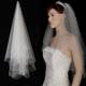 Two Layer Tulle With Pearls Fingertip Veil