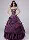 Embroidery Purple Strapless Lace-up Back Quinceanera Gown