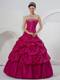 Cute Fuchsia Sweet 15 Dresses With Beading and Pick-ups