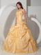 Yellow Sweetheart Beading and Pick-ups Quinceanera Dress