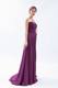 Dark Purple Empire Sweetheart Brush Train Chiffon Ruch Bridesmaid Dress