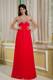 Luxurious Red Empire Prom Dresses Sweetheart Beading Floor-length