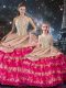 Multi-color Ball Gowns Beading and Ruffles Quinceanera Dresses Lace Up Organza Sleeveless Floor Length
