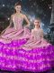 Chic Multi-color Ball Gowns Sweetheart Sleeveless Organza Floor Length Lace Up Beading and Ruffles 15 Quinceanera Dress
