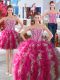 Three Piece Sleeveless Beading Lace Up Quinceanera Gowns