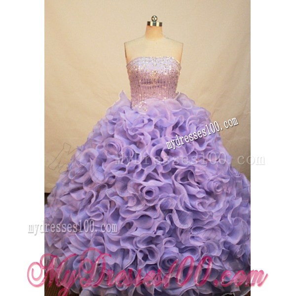 Lilac Rolling Flower Quinceanera Dress with Sequins Bodice