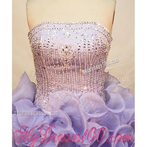 Lilac Rolling Flower Quinceanera Dress with Sequins Bodice