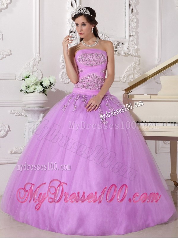 Diamonds and Appliques Decorated Sweet 16 Dresses with Half Bow Back