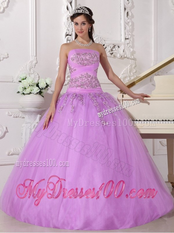 Diamonds and Appliques Decorated Sweet 16 Dresses with Half Bow Back