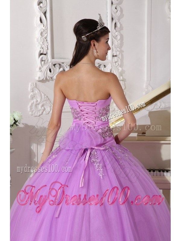 Diamonds and Appliques Decorated Sweet 16 Dresses with Half Bow Back