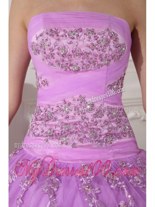 Diamonds and Appliques Decorated Sweet 16 Dresses with Half Bow Back