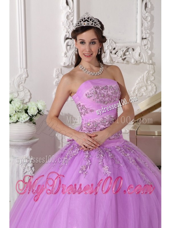 Diamonds and Appliques Decorated Sweet 16 Dresses with Half Bow Back