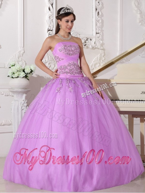Diamonds and Appliques Decorated Sweet 16 Dresses with Half Bow Back