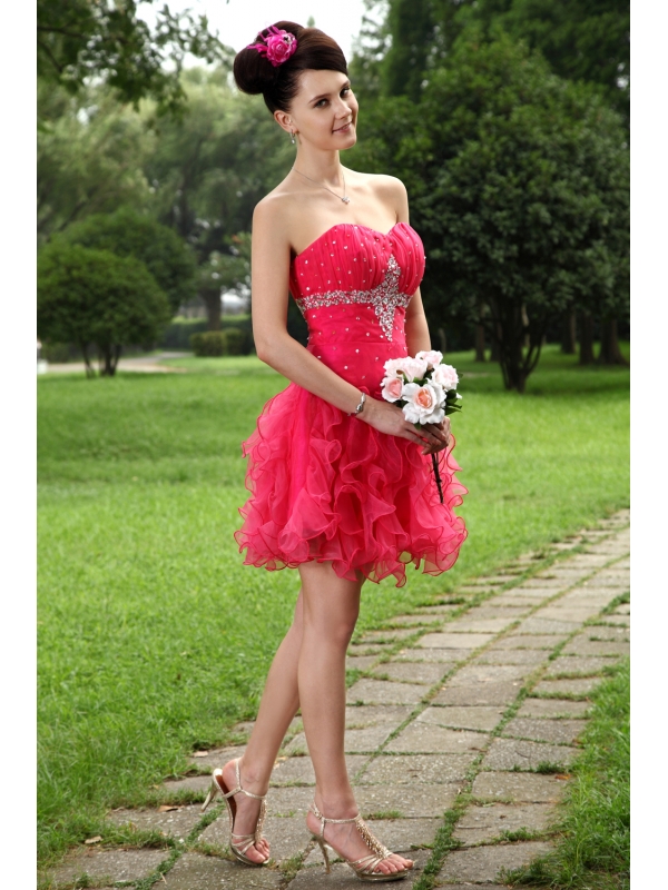 Black Empire Sweetheart Tea-length Hand Made Flowers Party Dress