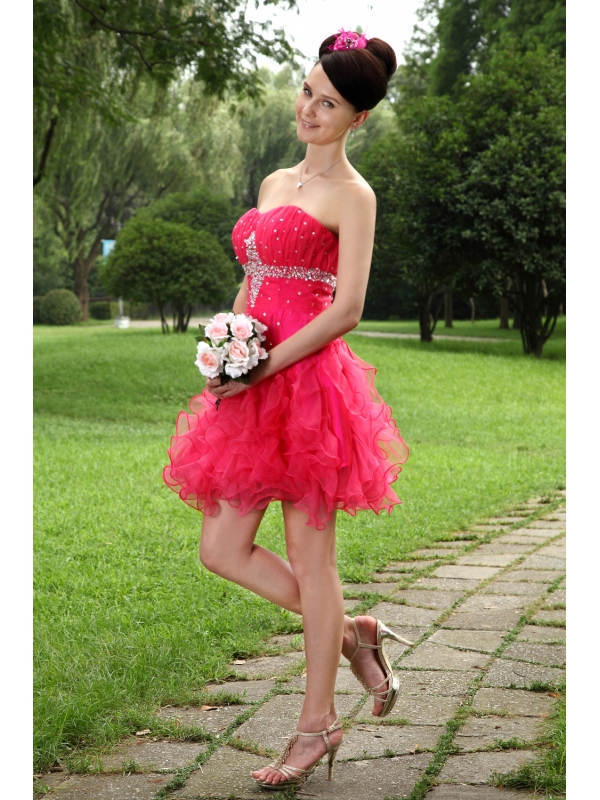 Black Empire Sweetheart Tea-length Hand Made Flowers Party Dress