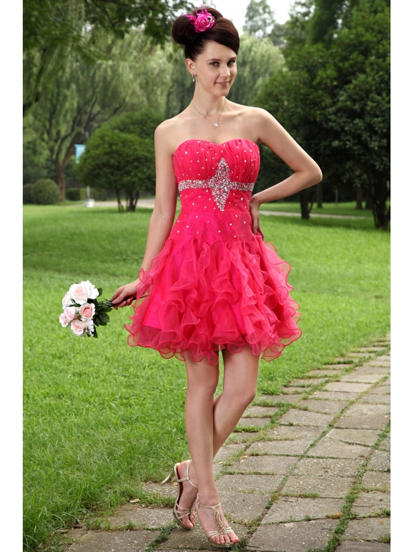Black Empire Sweetheart Tea-length Hand Made Flowers Party Dress