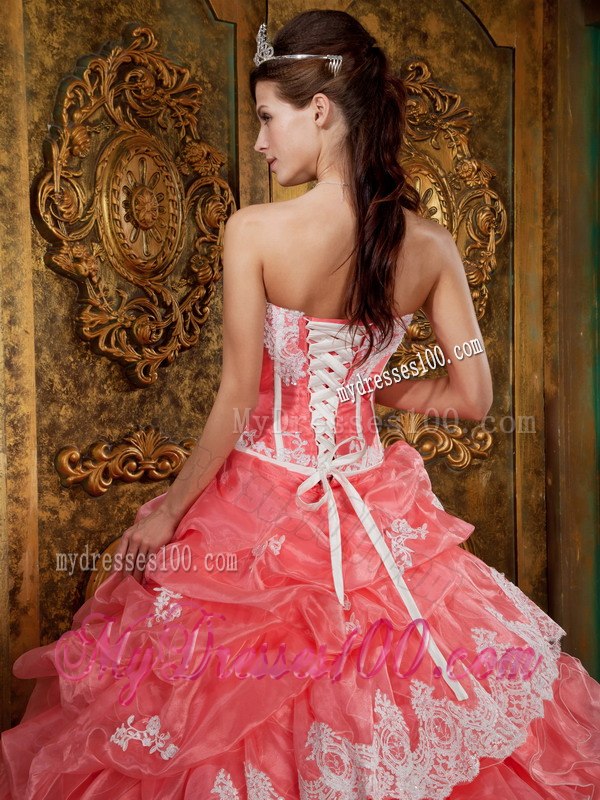Waltermelon Ball Gown Strapless Floor-length Ruffles Organza Qui