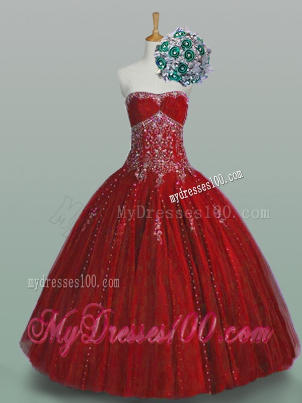 Classical Strapless Sweet 16 Dresses with Beading and Appliques