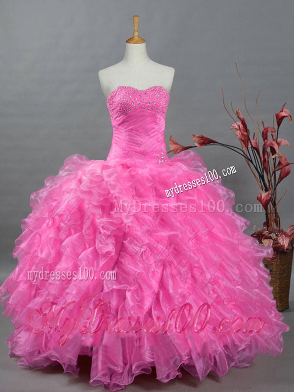 2016 Beautiful Beaded and Ruffled Quinceanera Dresses in Organza