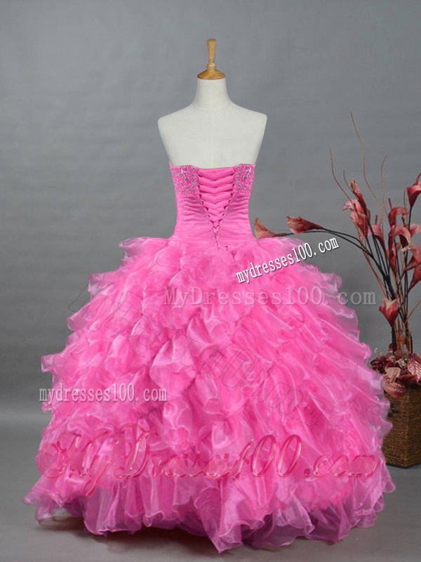 2016 Beautiful Beaded and Ruffled Quinceanera Dresses in Organza