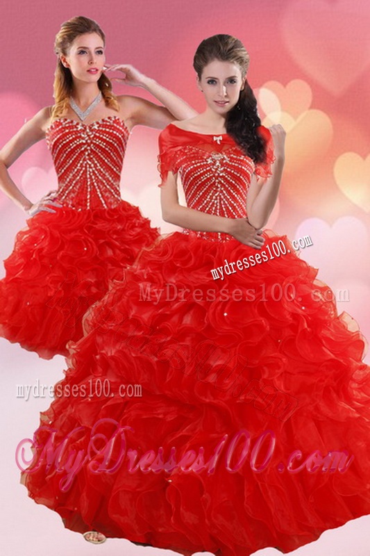 2016 Brand New Quinceanera Dresses With Beading and Ruffles
