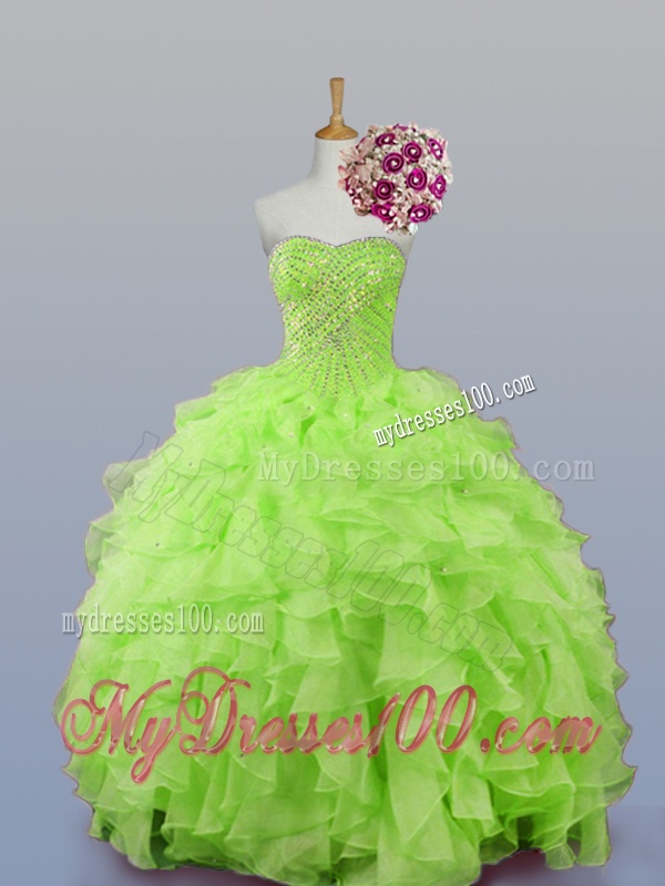 2016 Perfect Sweetheart Beaded Quinceanera Dresses with Ruffles