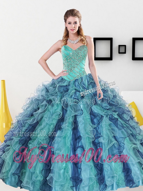 2016 Perfect Sweetheart Quinceanera Dresses with Appliques and Ruffles