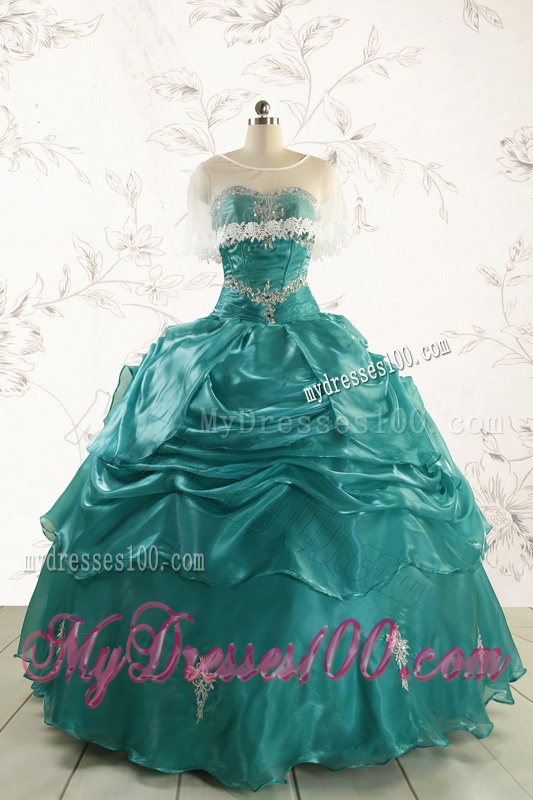 2016 Pretty Ball Gown Sweet 16 Dresses with Appliques